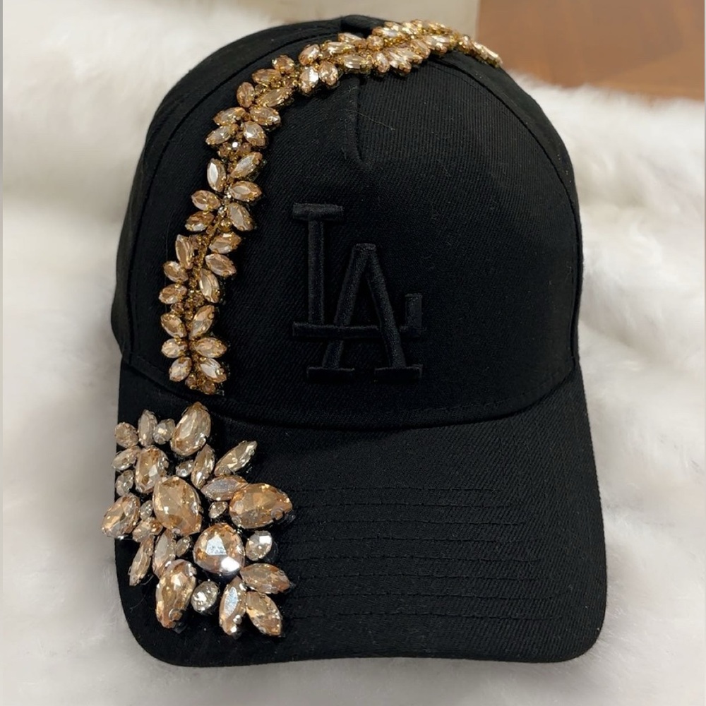 Embellished Black Cap